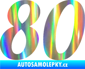 Samolepka Startovní číslo 80 typ 3   Holografická