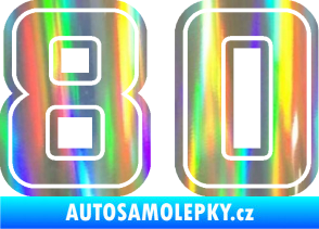 Samolepka Startovní číslo 80 typ 5 Holografická