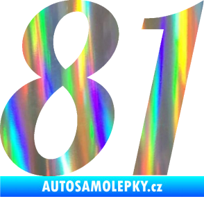 Samolepka Startovní číslo 81 typ 3   Holografická