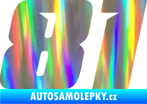 Samolepka Startovní číslo 81 typ 6 Holografická