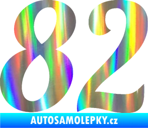 Samolepka Startovní číslo 82 typ 3   Holografická