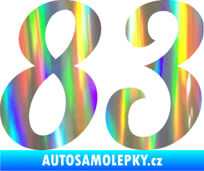 Samolepka Startovní číslo 83 typ 3   Holografická