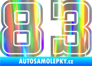 Samolepka Startovní číslo 83 typ 5 Holografická