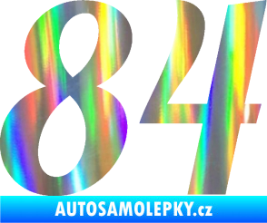 Samolepka Startovní číslo 84 typ 3  Holografická