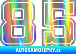 Samolepka Startovní číslo 85 typ 5 Holografická