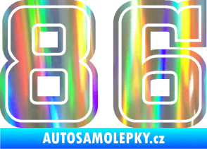 Samolepka Startovní číslo 86 typ 5 Holografická