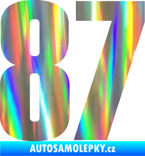 Samolepka Startovní číslo 87 typ 2       Holografická