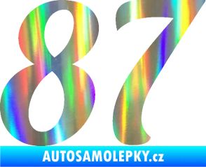 Samolepka Startovní číslo 87 typ 3   Holografická