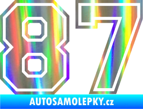 Samolepka Startovní číslo 87 typ 4 Holografická