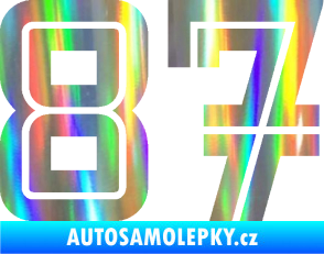 Samolepka Startovní číslo 87 typ 7 Holografická