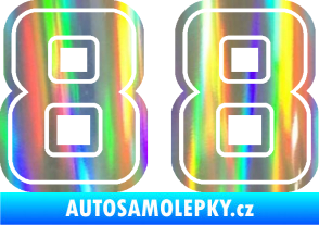 Samolepka Startovní číslo 88 typ 5 Holografická
