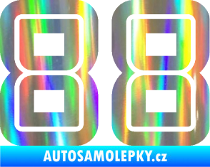 Samolepka Startovní číslo 88 typ 7 Holografická