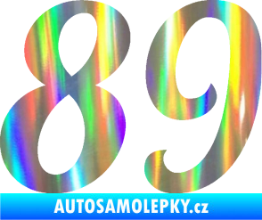 Samolepka Startovní číslo 89 typ 3  Holografická