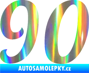 Samolepka Startovní číslo 90 typ 3   Holografická