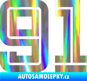 Samolepka Startovní číslo 91 typ 7 Holografická