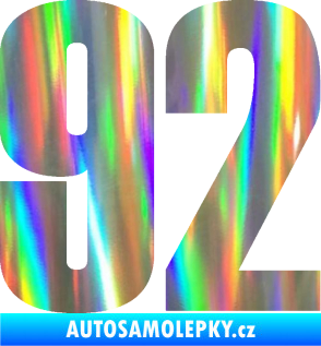 Samolepka Startovní číslo 92 typ 2  Holografická