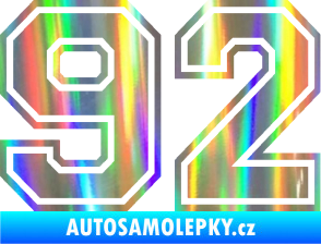 Samolepka Startovní číslo 92 typ 4 Holografická