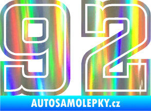 Samolepka Startovní číslo 92 typ 5 Holografická