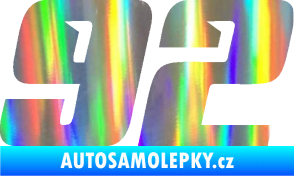 Samolepka Startovní číslo 92 typ 6 Holografická