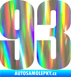 Samolepka Startovní číslo 93 typ 2   Holografická
