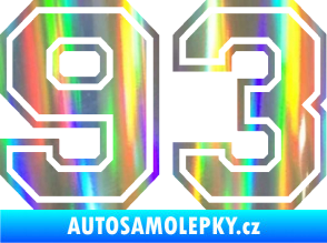 Samolepka Startovní číslo 93 typ 4 Holografická