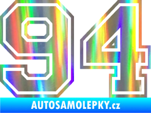 Samolepka Startovní číslo 94 typ 4 Holografická