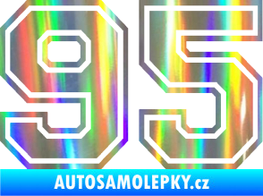 Samolepka Startovní číslo 95 typ 4 Holografická