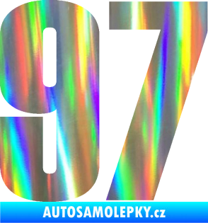 Samolepka Startovní číslo 97 typ 2 Holografická