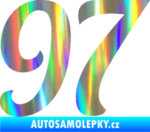 Samolepka Startovní číslo 97 typ 3   Holografická
