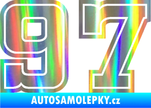 Samolepka Startovní číslo 97 typ 5 Holografická