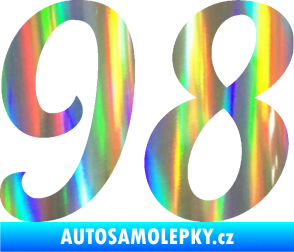 Samolepka Startovní číslo 98 typ 3   Holografická