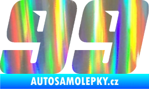 Samolepka Startovní číslo 99 typ 6 Holografická