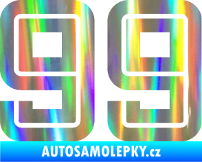 Samolepka Startovní číslo 99 typ 7 Holografická