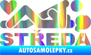 Samolepka Středa nápis Holografická