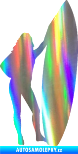 Samolepka Surfařka 001 levá Holografická