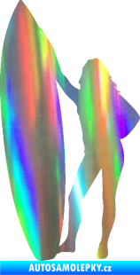 Samolepka Surfařka 001 pravá Holografická