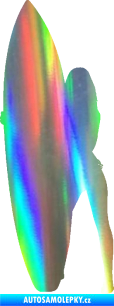 Samolepka Surfařka 002 pravá Holografická