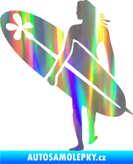 Samolepka Surfařka 003 levá Holografická