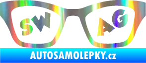 Samolepka Swag nápis v brýlích Holografická