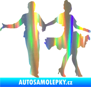 Samolepka Tanec 002 levá latinskoamerický tanec pár Holografická
