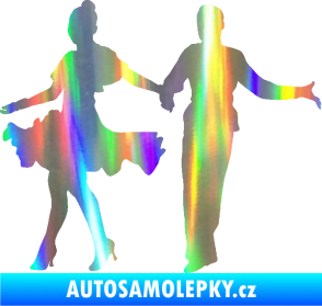 Samolepka Tanec 002 pravá latinskoamerický tanec pár Holografická