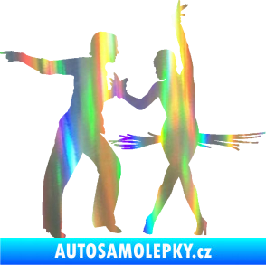 Samolepka Tanec 009 levá latinskoamerický tanec pár Holografická