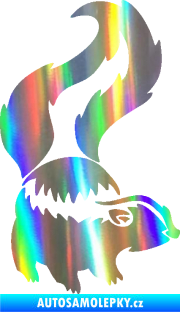 Samolepka Tchoř 002 pravá zvednutý ocas Holografická
