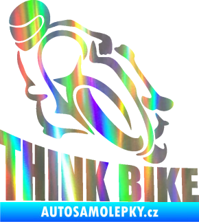 Samolepka Think bike 001 motorkář Holografická