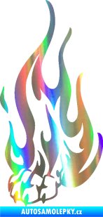 Samolepka Tlapa v plamenech levá Holografická