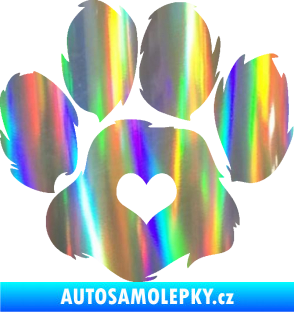 Samolepka Tlapka 006 levá Holografická