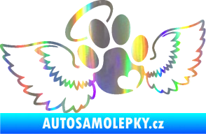Samolepka Tlapka 010 andělíček levá Holografická