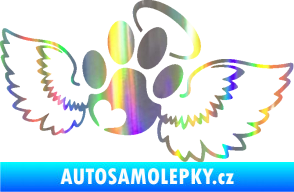 Samolepka Tlapka 010 andělíček pravá Holografická