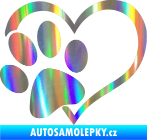 Samolepka Tlapka love levá Holografická