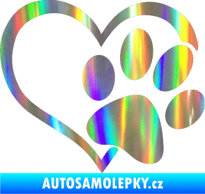 Samolepka Tlapka love pravá Holografická